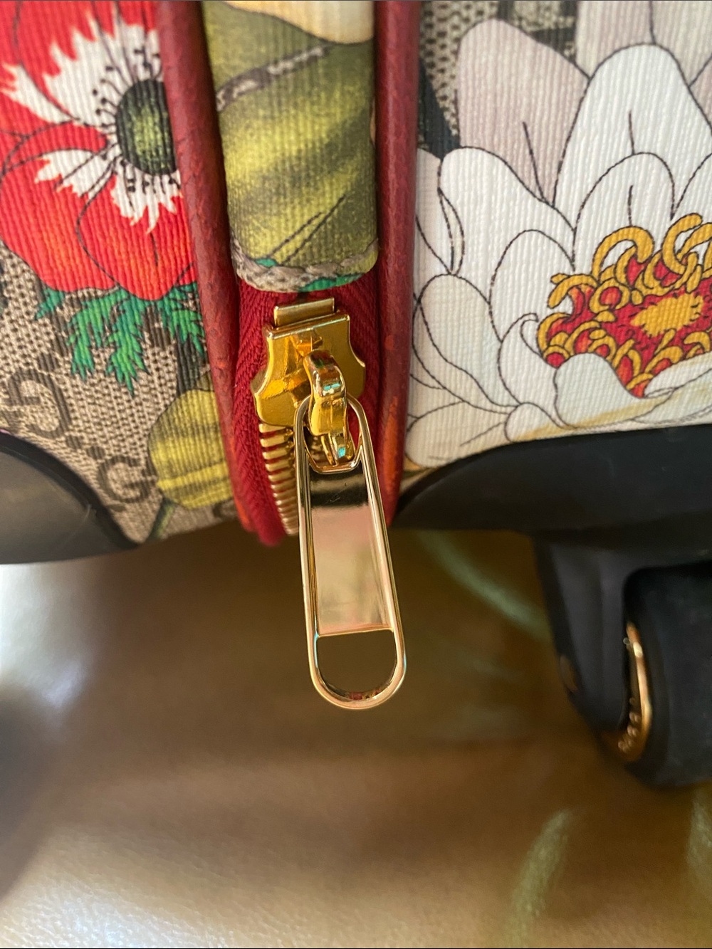 Gucci GG Supreme Flora Carry-On Trolley Suitcase Floral Beige Ebony Michele Era - Picture 7 of 16